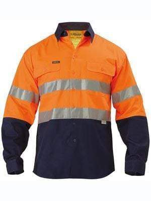 Bisley Workwear 3m Taped Hi Vis Drill Shirt Long Sleeve BT6456 Work Wear Bisley Workwear   